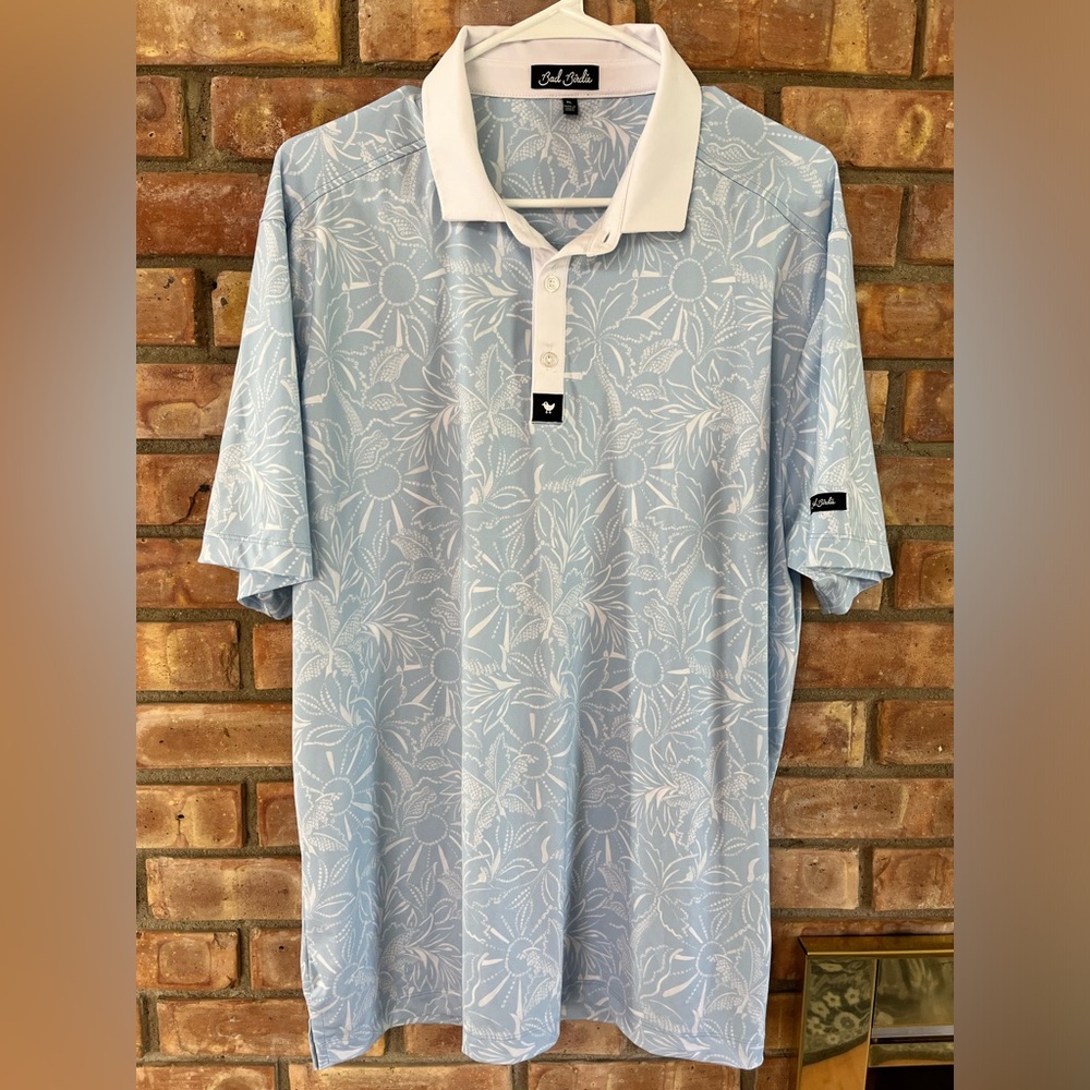 Bad Birdie Men's Light Blue Golf Polo Shirt